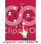 Poster, Art Print Of Hand Select Employee Human Resources Illustration