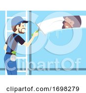 Poster, Art Print Of Man Window Washer Job Illustration