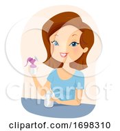 Girl Manual Breast Pump Illustration