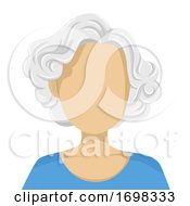 Poster, Art Print Of Senior Woman Blank Face Illustration