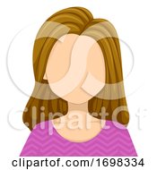 Teen Girl Blank Face Illustration