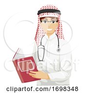 Poster, Art Print Of Teen Guy Medical Qatar Student Book Illustration