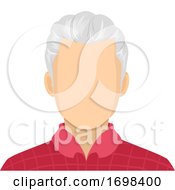 Poster, Art Print Of Senior Man Blank Face Illustration