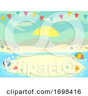 Poster, Art Print Of Beach Party Buntings Background Illustration