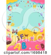 Poster, Art Print Of Alphabet Sweets Colors Background Illustration