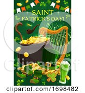 Poster, Art Print Of Irish Leprechaun Gold Green Shamrock Patrick Day