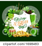 Happy St Patrick Day Banner Irish Bagpipes