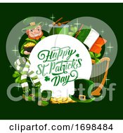 Poster, Art Print Of Patricks Day Irish Flag Leprechaun And Shamrock