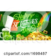 Patricks Day Rainbow Beer And Irish Flag