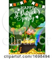 Poster, Art Print Of Leprechaun St Patricks Shamrock And Pot Of Gold