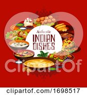 Poster, Art Print Of Indian Food Authentic Dishes Cuisine Menu