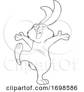 Poster, Art Print Of Lineart Happy Rabbit
