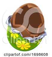 Easter Egg Chocolate Broken Open by AtStockIllustration