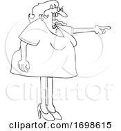 Poster, Art Print Of Cartoon Angry Woman Screaming And Pointing With Her Tonge Waving