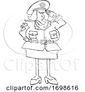 Cartoon Army Woman Saluting