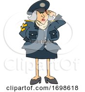 Cartoon Army Woman Saluting