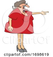 Poster, Art Print Of Cartoon Angry Woman Screaming And Pointing With Her Tonge Waving