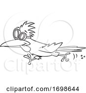 Poster, Art Print Of Black And White Roadrunner Wearing Goggles