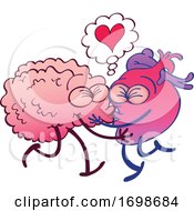 Cartoon Human Hearts Kissing