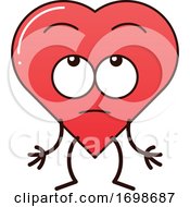 Poster, Art Print Of Cartoon Love Heart Character Rolling Its Eyes