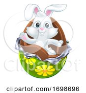 Poster, Art Print Of Easter Bunny Rabbit Breaking Out Of Chocolate Egg