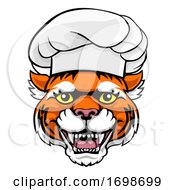 Poster, Art Print Of Tiger Chef Mascot Cartoon Character