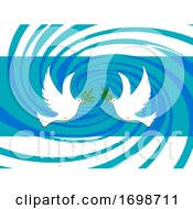 Easter Peace Doves On Abstract Swirl Background
