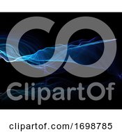 Poster, Art Print Of Abstract Background Of Electric Blue Flowing Waves