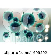 Poster, Art Print Of 3d Medical Background With A Collection Of Abstract Virus Cells