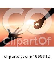 Poster, Art Print Of Silhouette Of Hands Reaching Out To Help