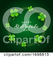 Poster, Art Print Of St Patricks Day Background With Clover And Gold Circles