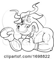 Tough Black And White Muscular Boxer Bull For A BBQ Competition Design