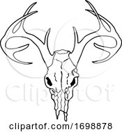 Poster, Art Print Of Black And White Deer Skull