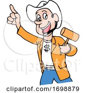 Cartoon Cowboy Auctioneer