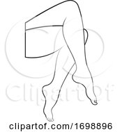 Poster, Art Print Of Womans Outlined Crossed Legs