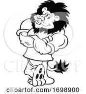 Cartoon Confident Lion Mascot Leaning by Johnny Sajem