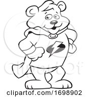 Cartoon Super Hero Bear Cub Mascot