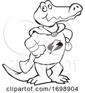 Cartoon Super Hero Alligator Mascot