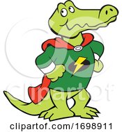 Poster, Art Print Of Cartoon Super Hero Alligator Mascot
