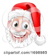 Poster, Art Print Of Santa Claus Face Christmas Cartoon Character