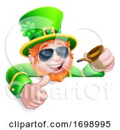 Leprechaun St Patricks Day Cartoon Sunglasses Sign