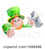 Poster, Art Print Of Leprechaun St Patricks Day Cartoon Drink Sign