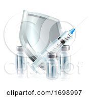 Poster, Art Print Of Vaccination Injection Syringe Immunization Shield