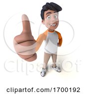3d Indian Boy On A White Background