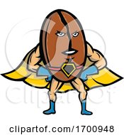 Coffee Bean Superhero Mascot by patrimonio