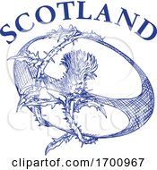 Poster, Art Print Of Rugby Ball Thistle Scotland