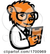 Nerdy Bear Scientist Mascot by patrimonio
