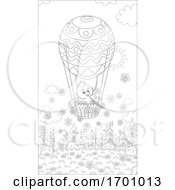Poster, Art Print Of Easter Spring Chick In A Hot Air Balloon