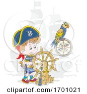 Poster, Art Print Of Pirate Kid And Parrot