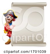 Poster, Art Print Of Pirate Captain Cartoon Scroll Sign Background